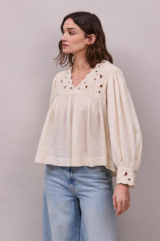 Faune Lily of The Valley Blouse in Oyster