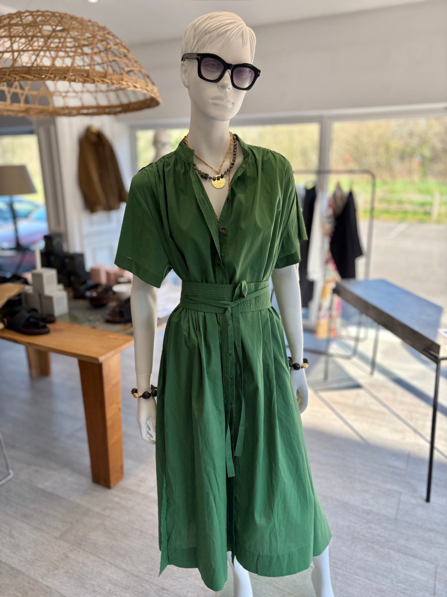 Vanessa Bruno Ghala Dress in Emerald