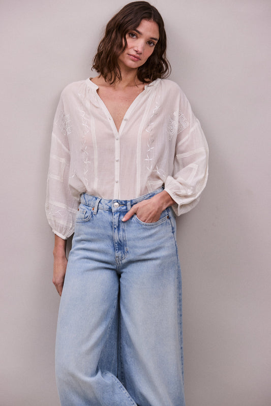 Faune Mia Blouse in Vintage White