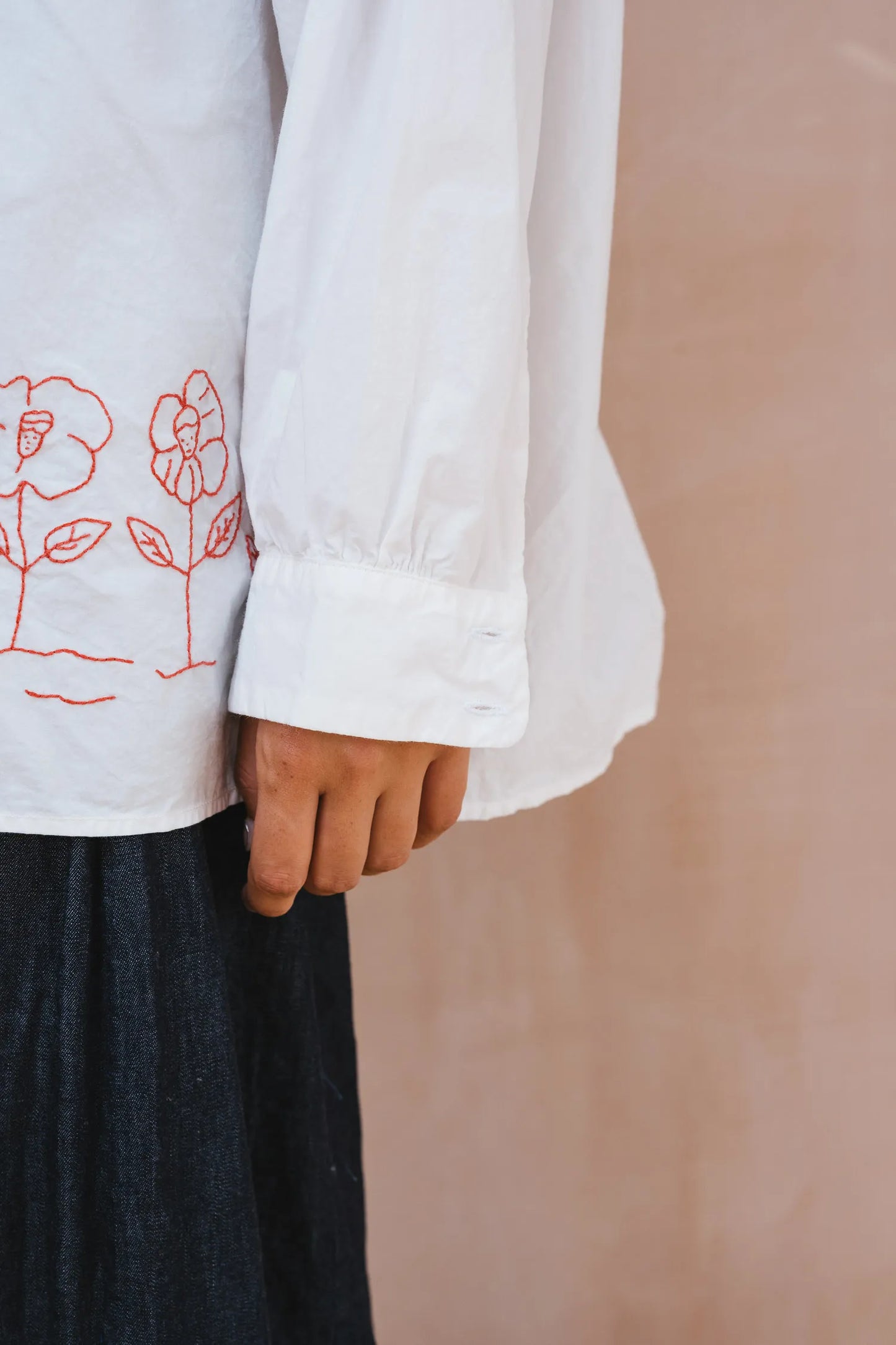 SULA Flower Button Thru Shirt in White
