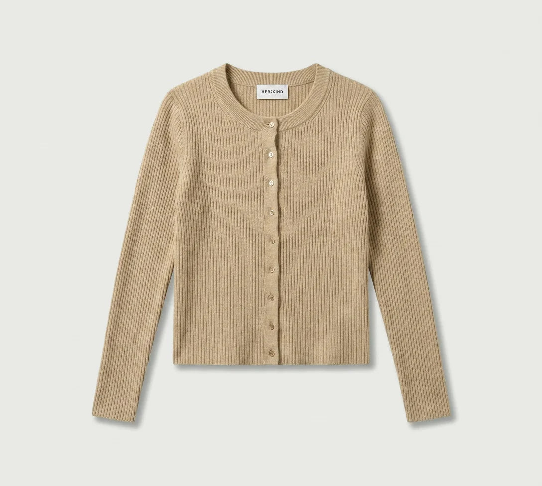 Herskind Brooks Long Sleeve Cardigan in Creme