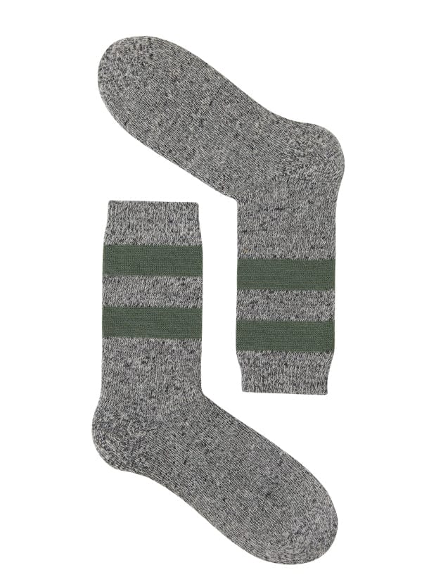 Genevieve Sweeney 'Salpaka' Merino Wool Socks in Charcoal Stripe