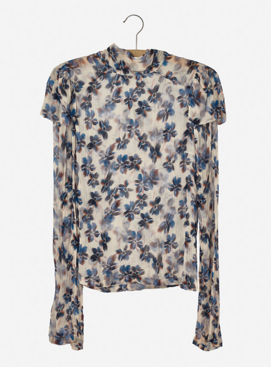 Nygårdsanna Blue Print High Collar Blouse