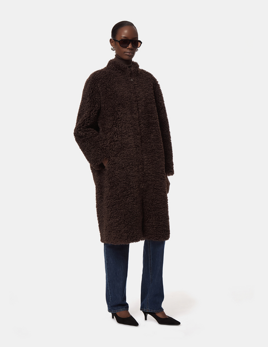 APPARIS Jude Bouclette Coat in Brown