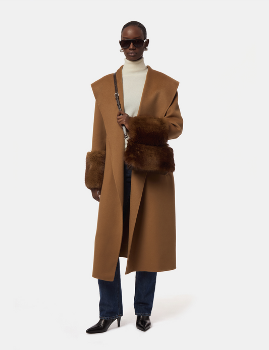 APPARIS Jill Wool Coat in Camel