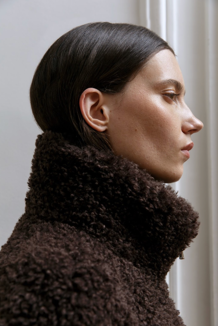 APPARIS Jude Bouclette Coat in Brown
