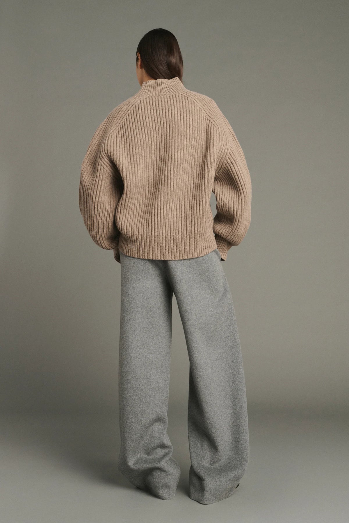 Soeur Flamand Ribbed Knit in Mottled Beige