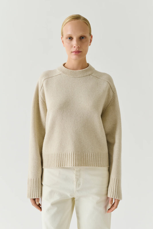 Soeur Will Boxy Pullover in Ecru