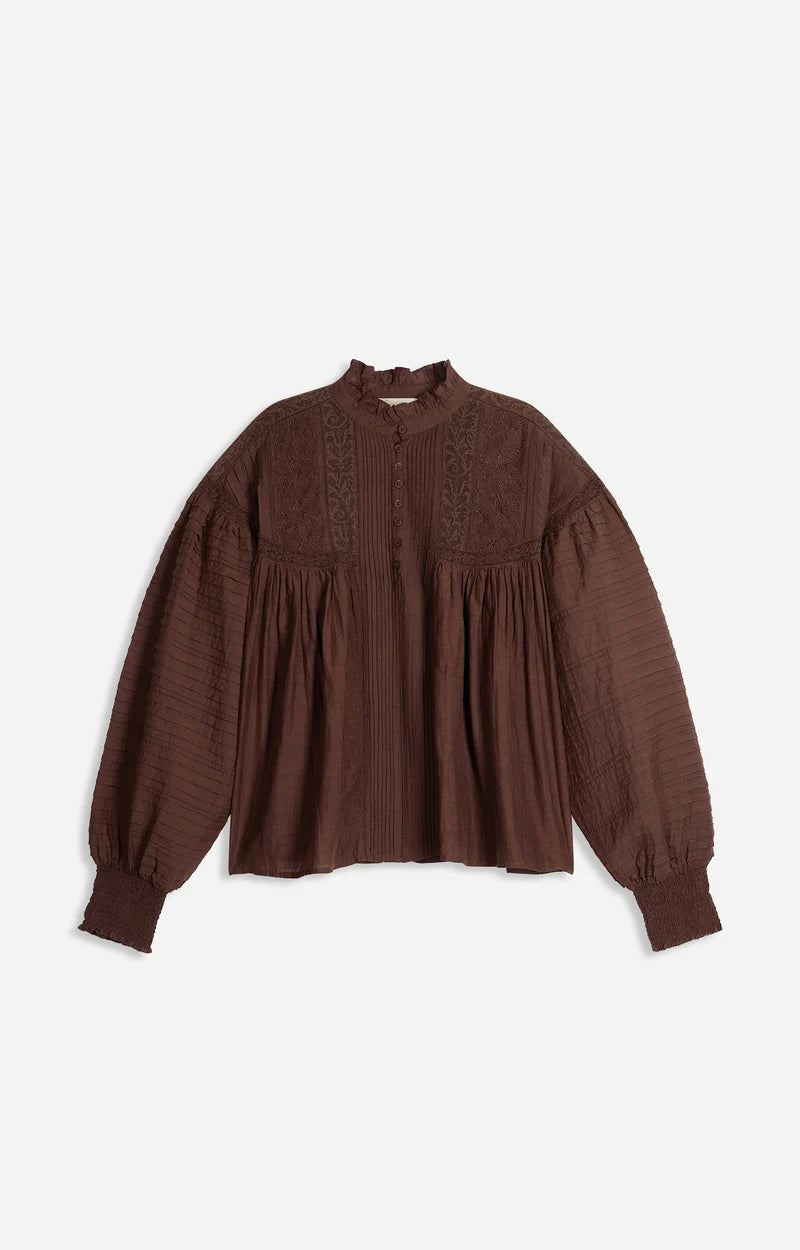 Vanessa Bruno Dahlia Blouse in Classic Brown