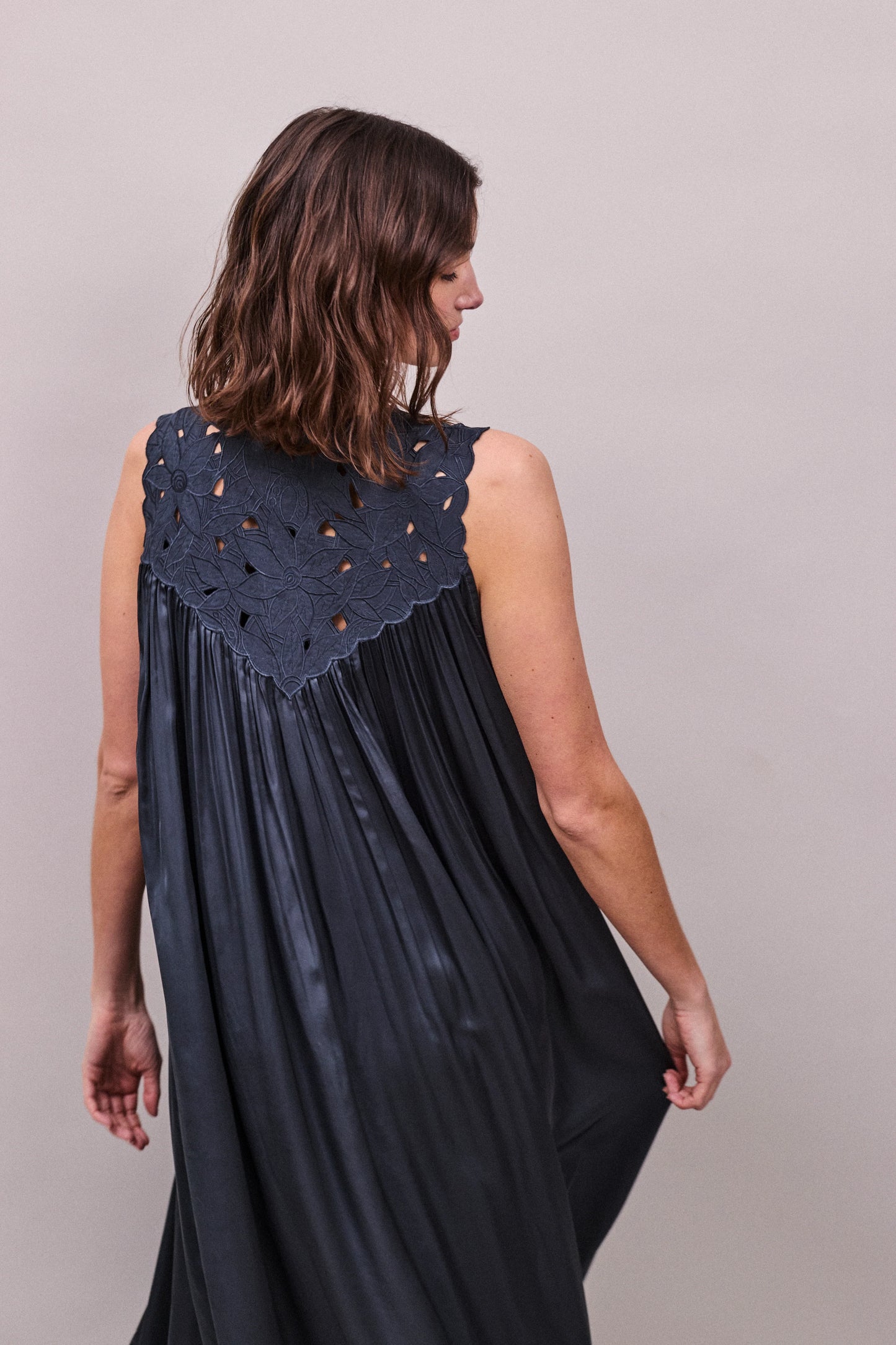 Faune Florentine Dress in Petrol Blue