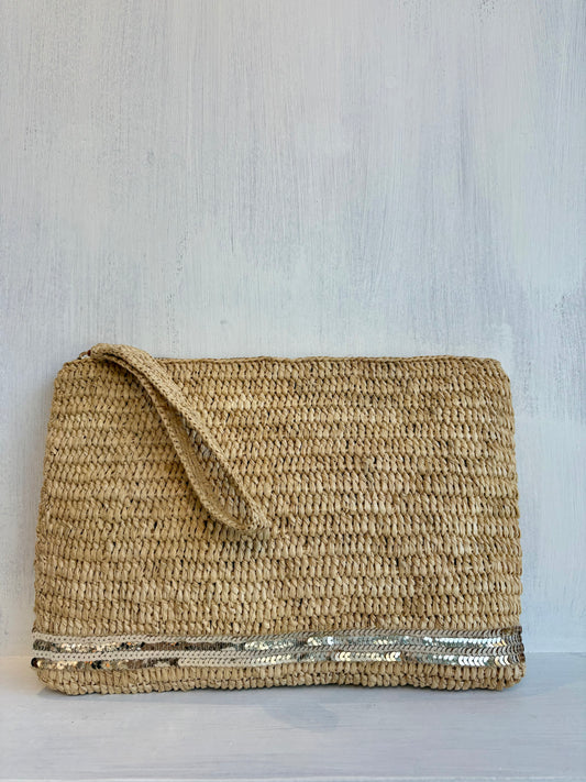 Vanessa Bruno Raffia Clutch Bag