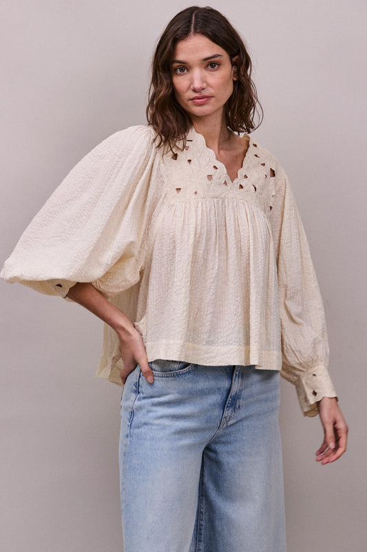 Faune Lily of The Valley Blouse in Oyster