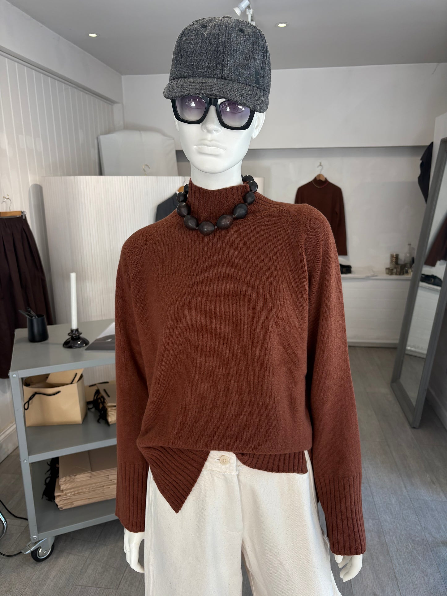 MJWatson High Neck Pullover in Tea Leaf