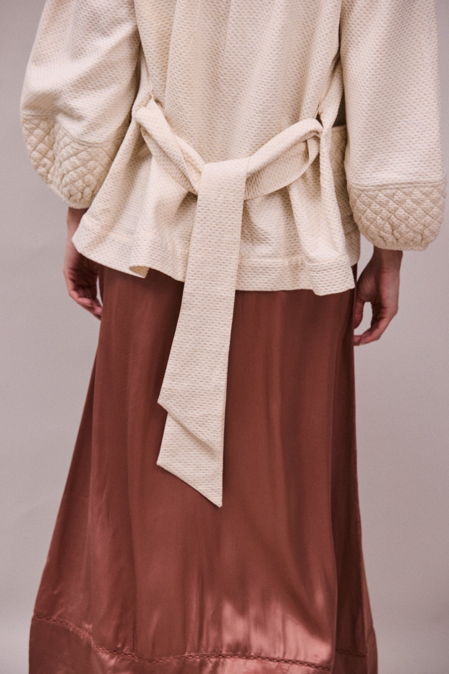 Faune Deia Jacket in Oyster and Gold