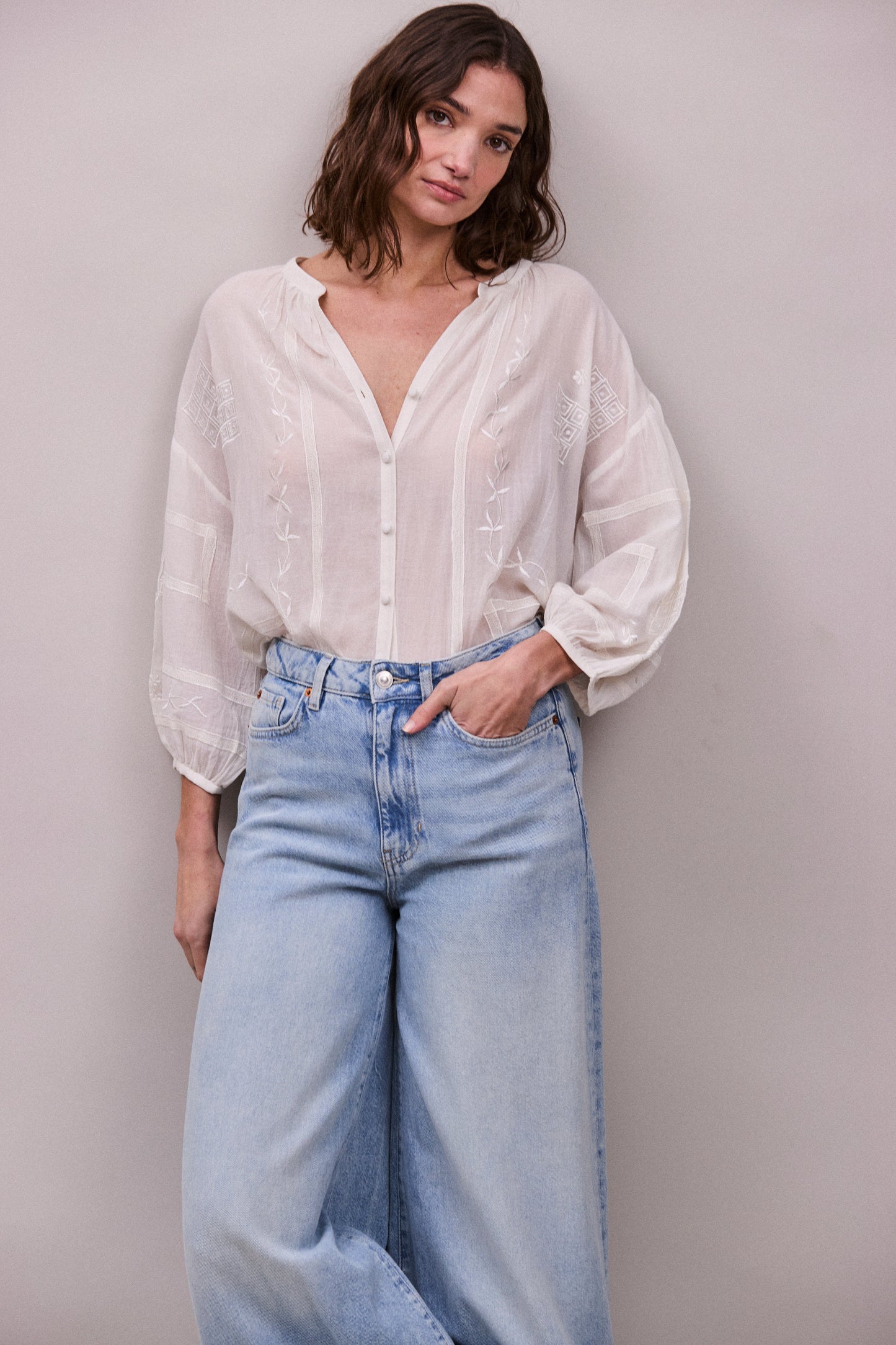 Faune Mia Blouse in Vintage White