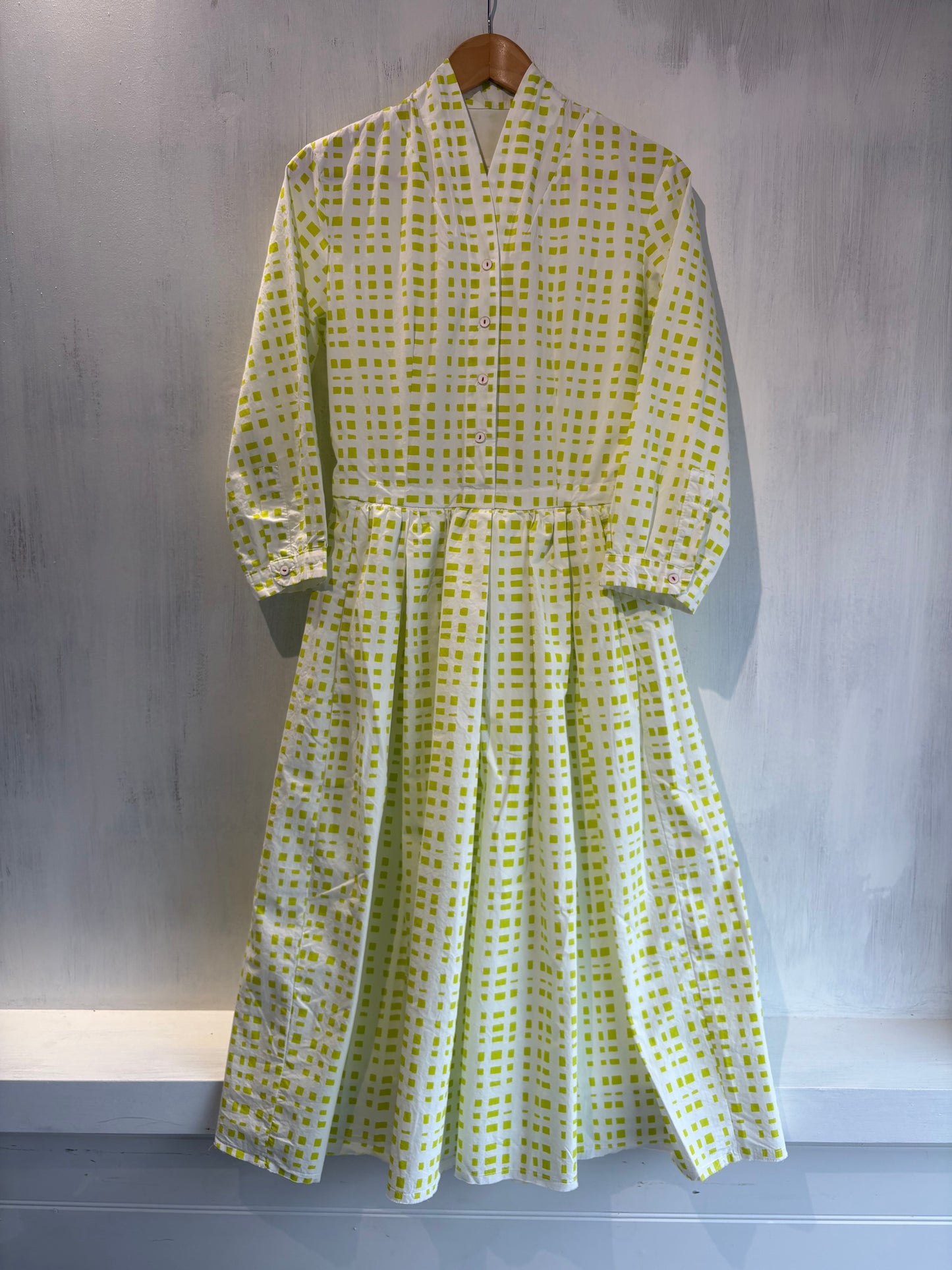 Hannoh Wessel Delaney Lime Check Dress