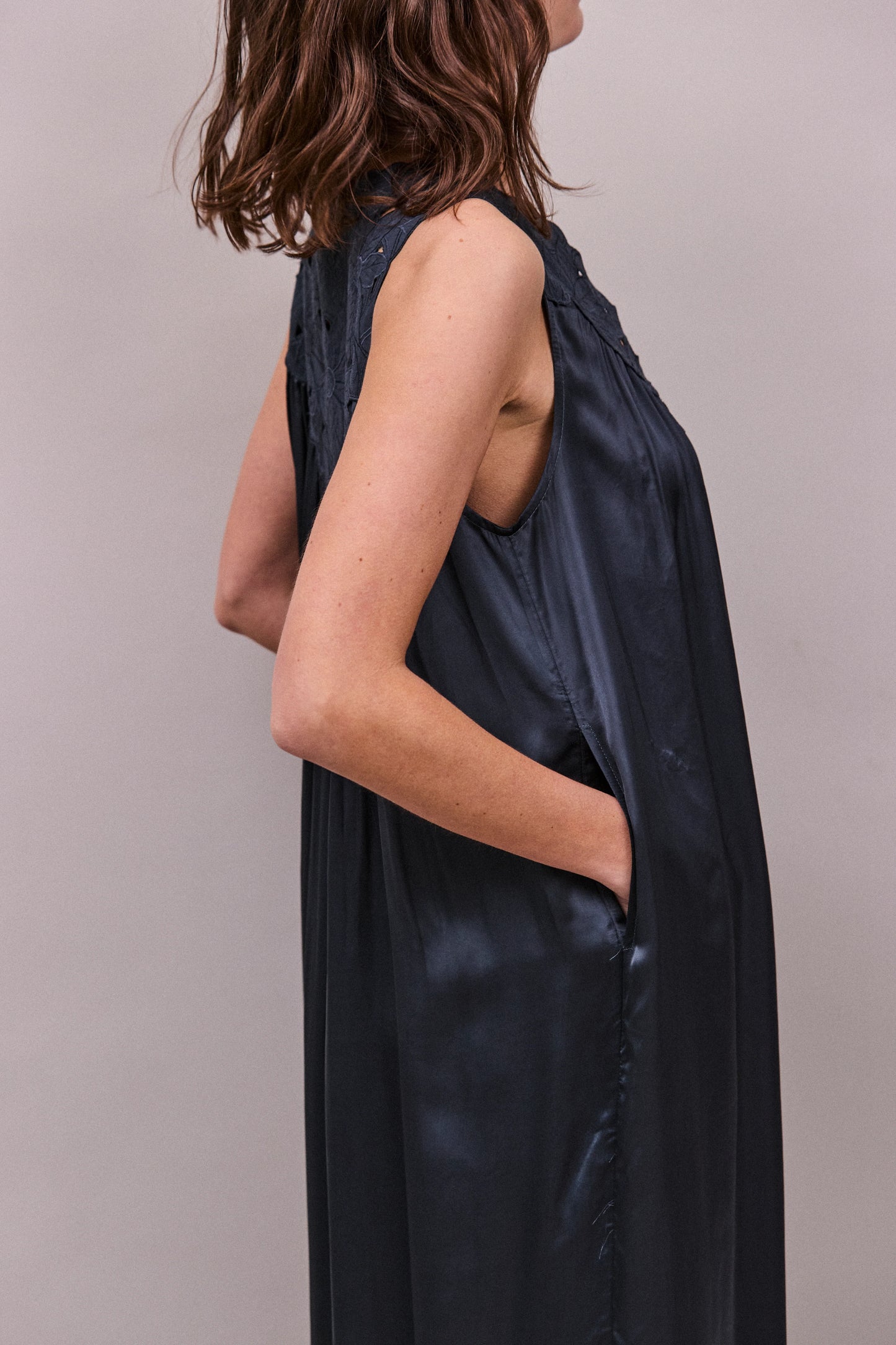 Faune Florentine Dress in Petrol Blue
