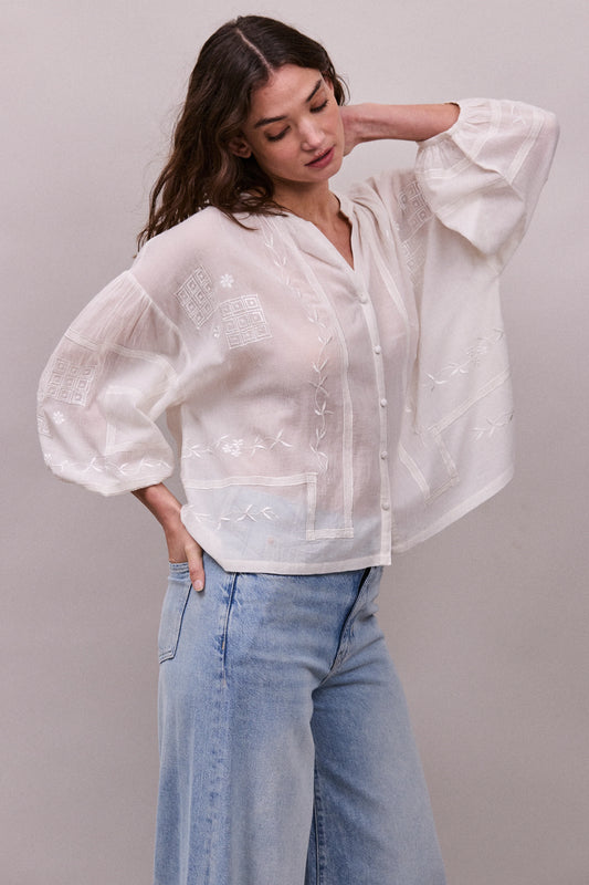 Faune Mia Blouse in Vintage White