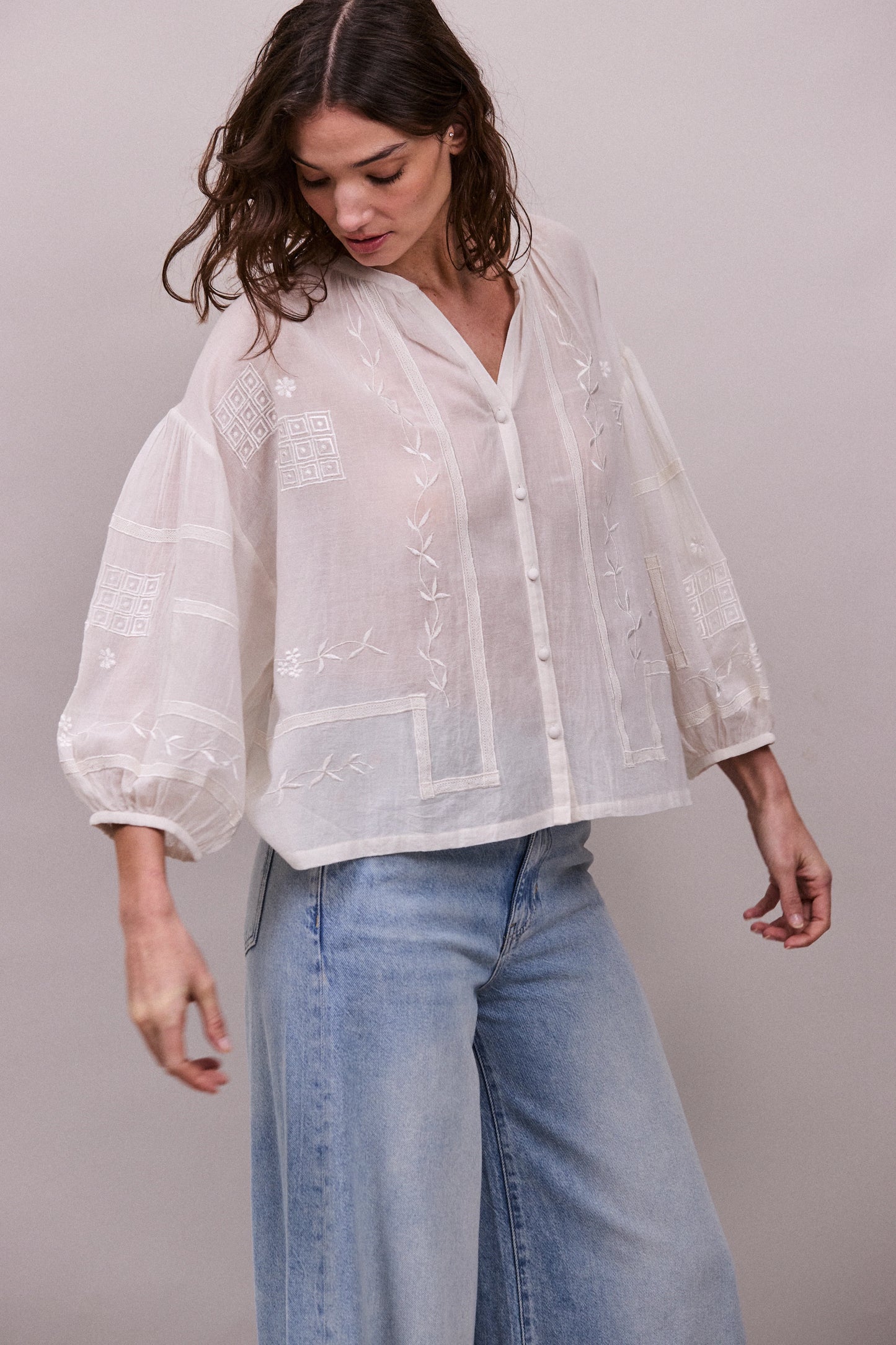 Faune Mia Blouse in Vintage White