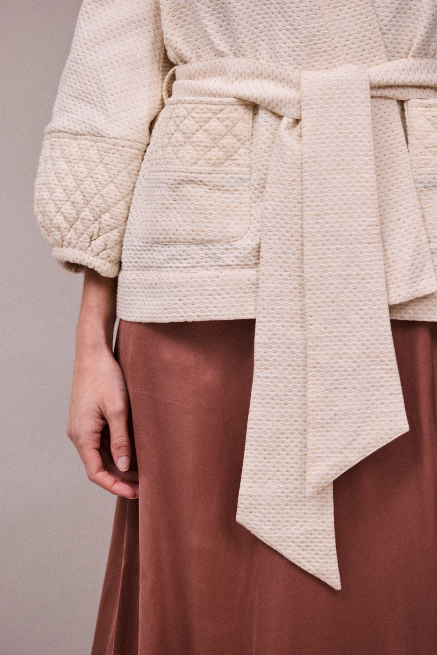 Faune Deia Jacket in Oyster and Gold