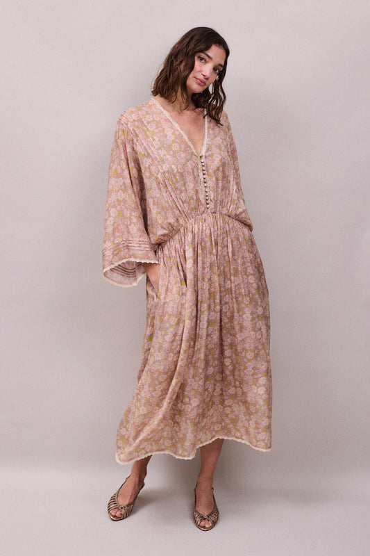 Faune Paloma Dress in Vintage Daisy Print