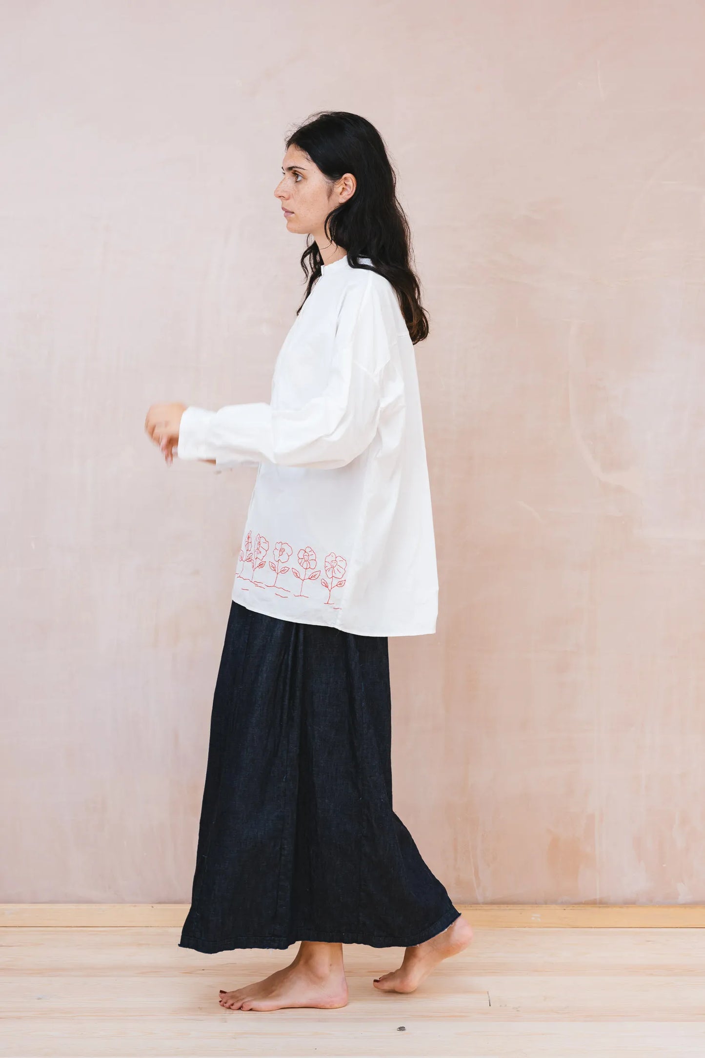 SULA Flower Button Thru Shirt in White