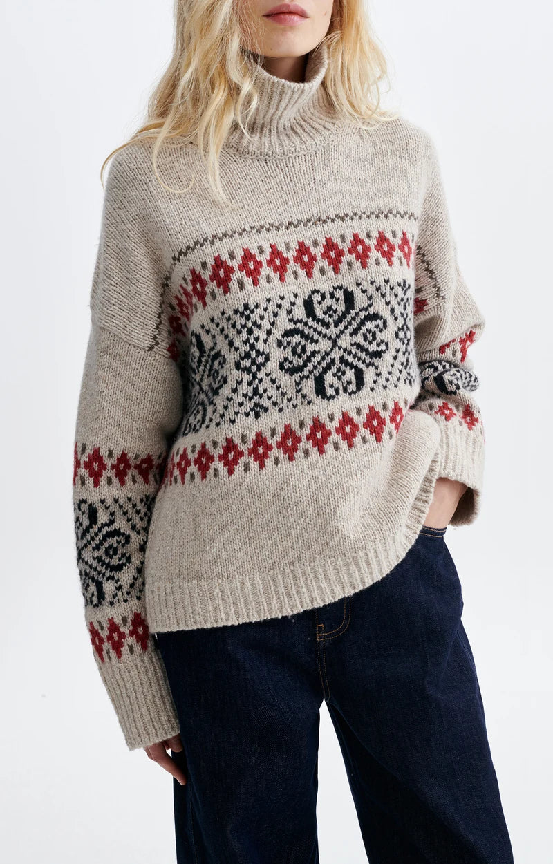 Vanessa Bruno Hugette Fairisle Knit in Oat