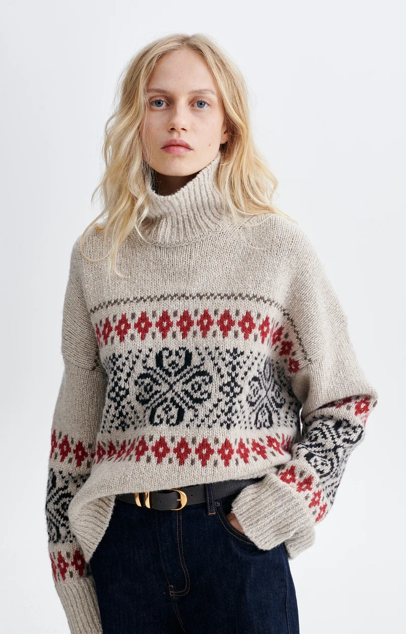 Vanessa Bruno Hugette Fairisle Knit in Oat
