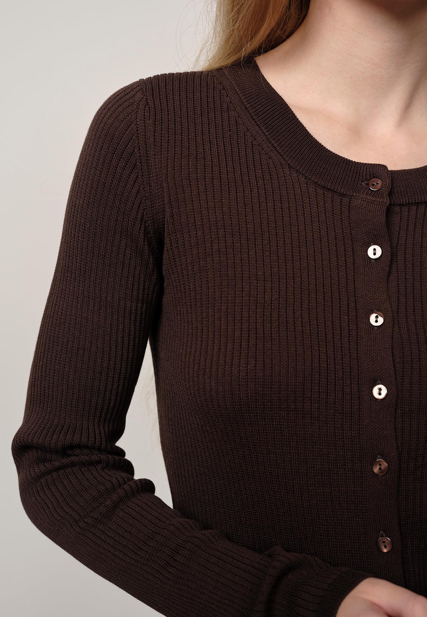 Herskind Brooks Long Sleeve Cardigan in Coffee