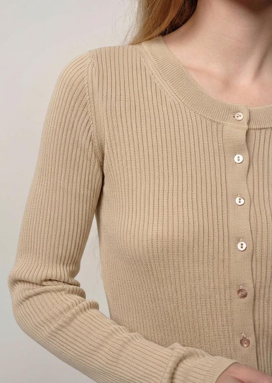 Herskind Brooks Long Sleeve Cardigan in Creme