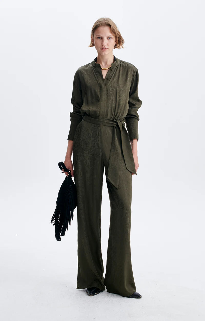 Vanessa Bruno Hysé Jacquard Jumpsuit in Khaki