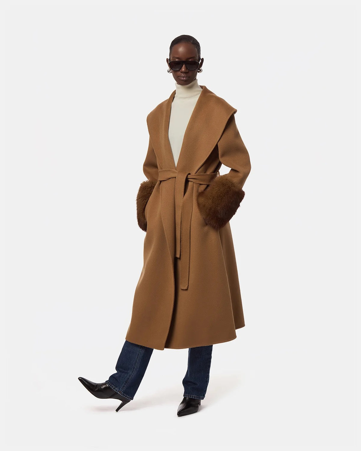 APPARIS Jill Wool Coat in Camel