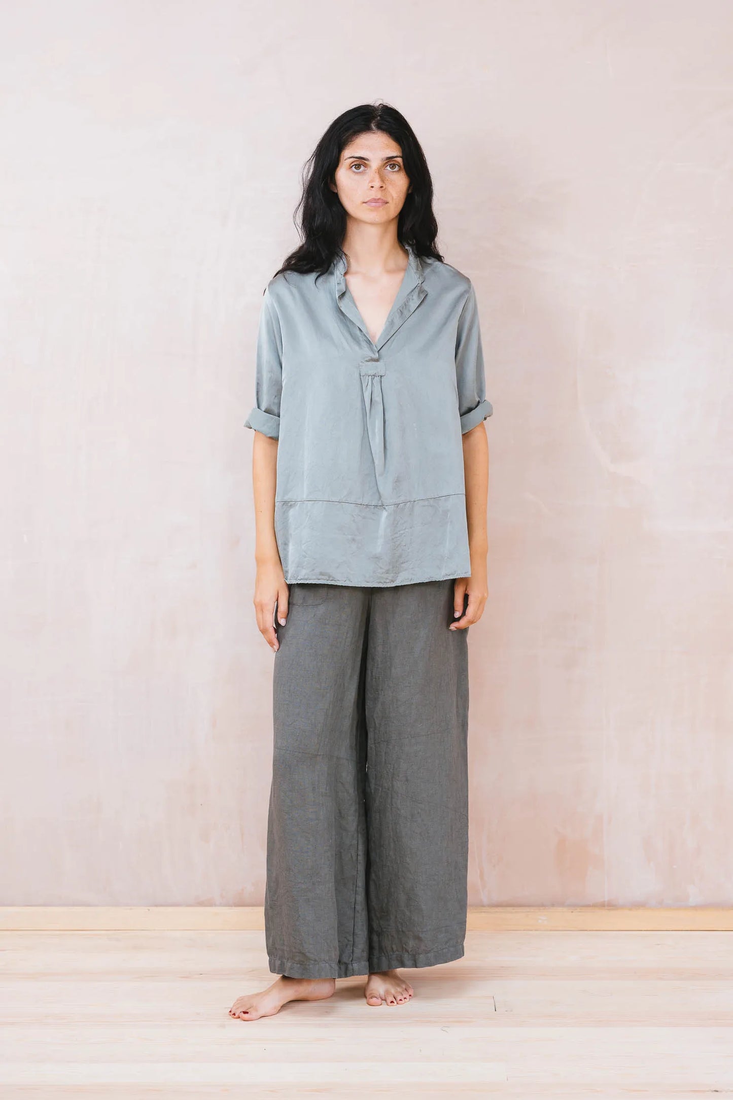 SULA Linen Mud Pants - Green