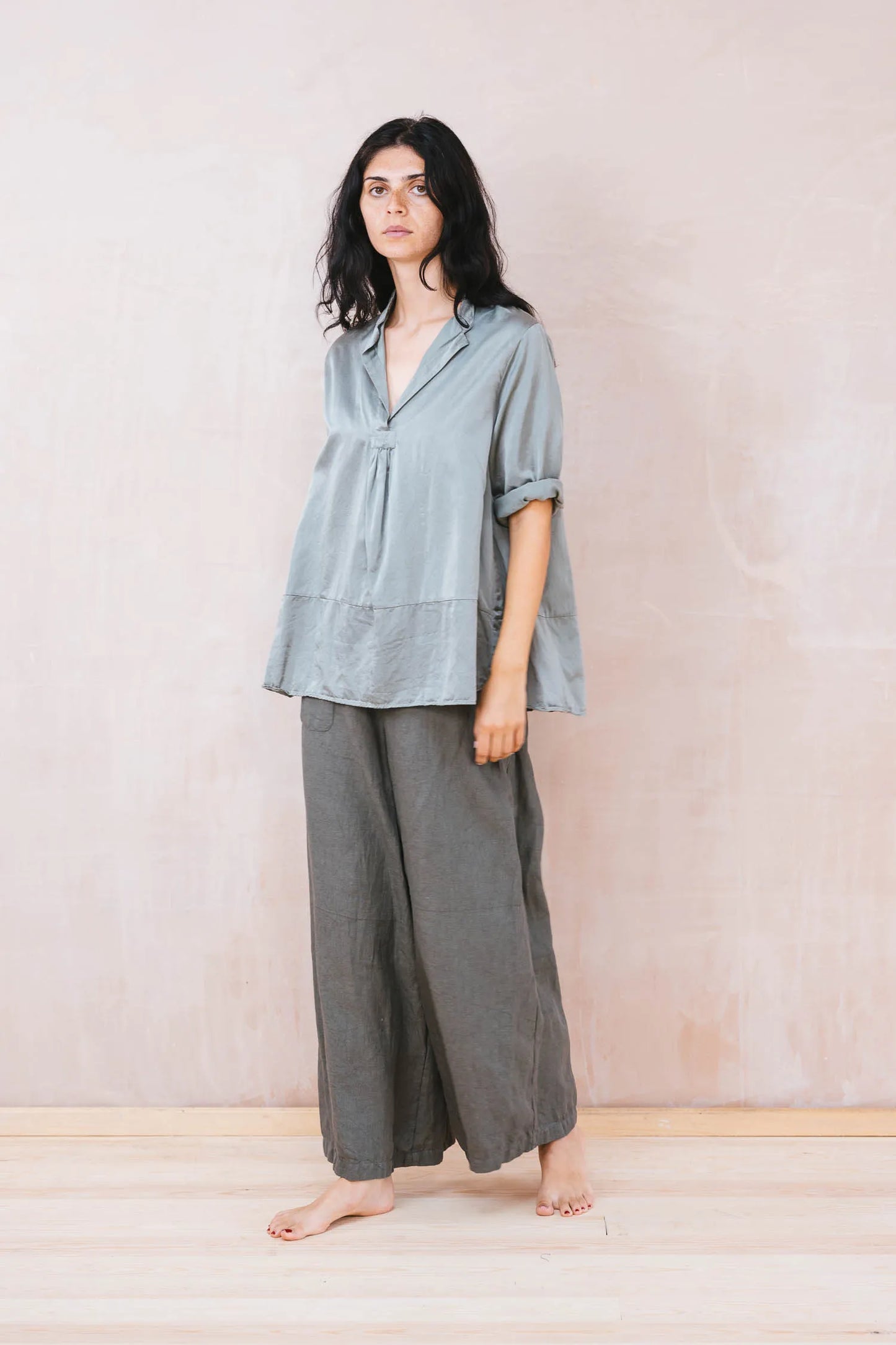 SULA Linen Mud Pants - Green