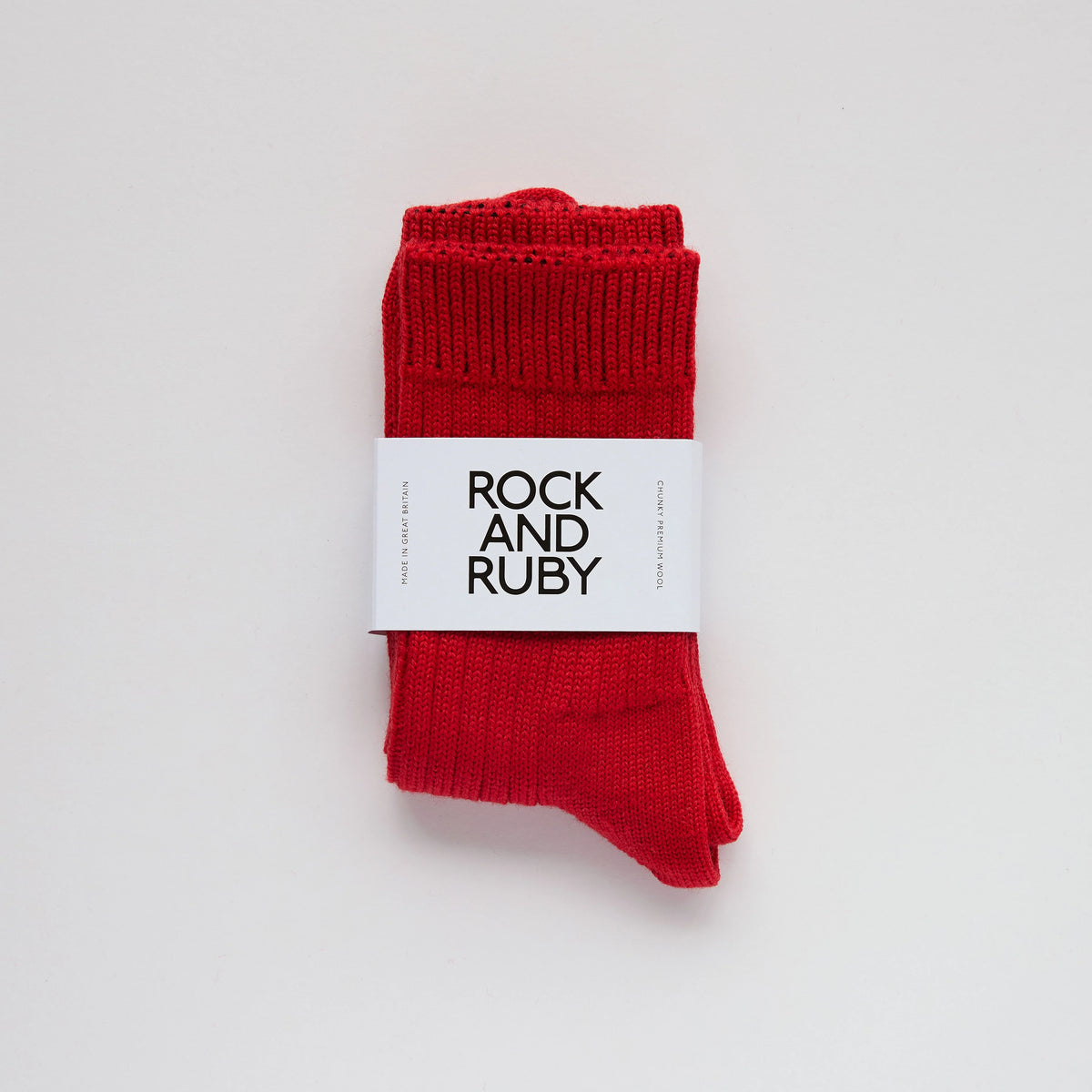 Rock and Ruby Wool Socks in Cherry