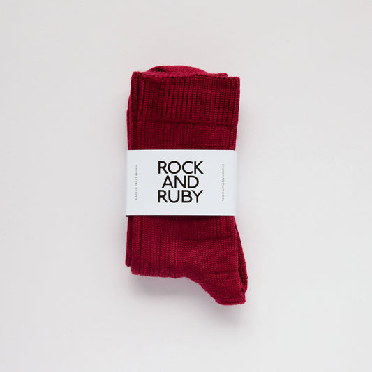 Rock and Ruby Wool Socks in Maroon