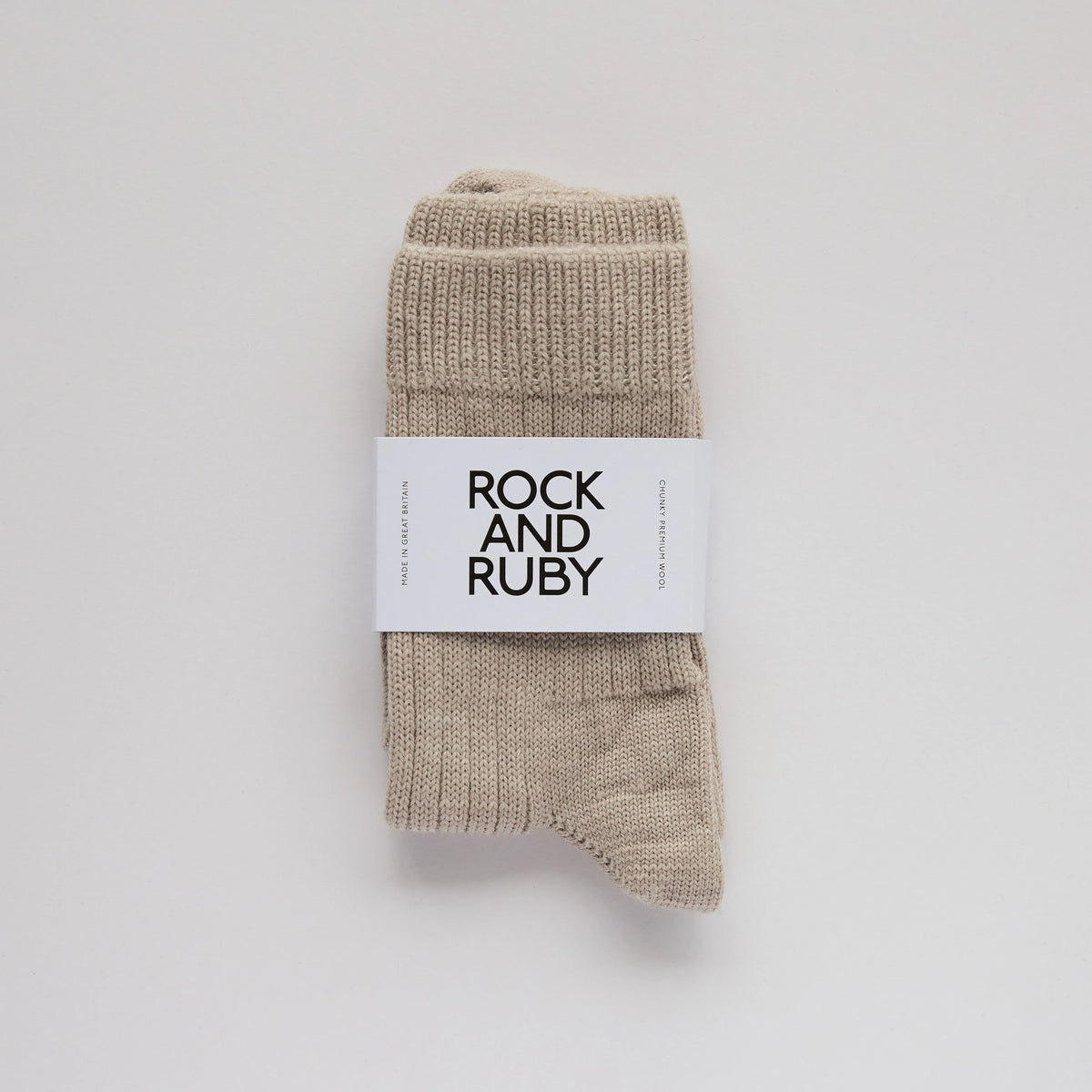 Rock and Ruby Wool Socks in Oatmeal