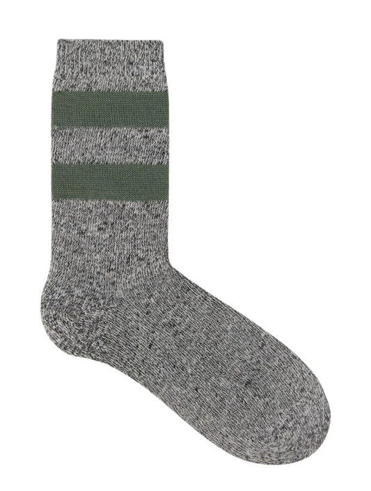 Genevieve Sweeney 'Salpaka' Merino Wool Socks in Charcoal Stripe