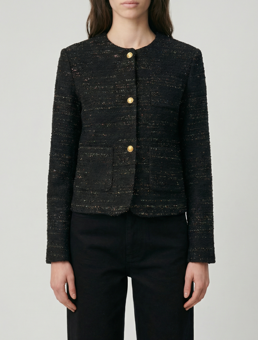 Vanessa Bruno Hermia Jacket in Black and Gold