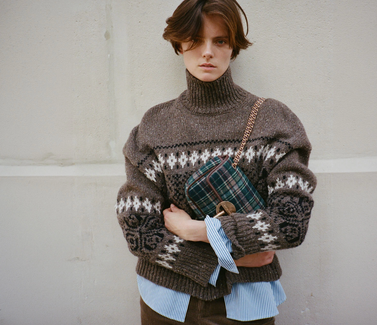 Vanessa Bruno Huguette Fairisle Knit in Mole