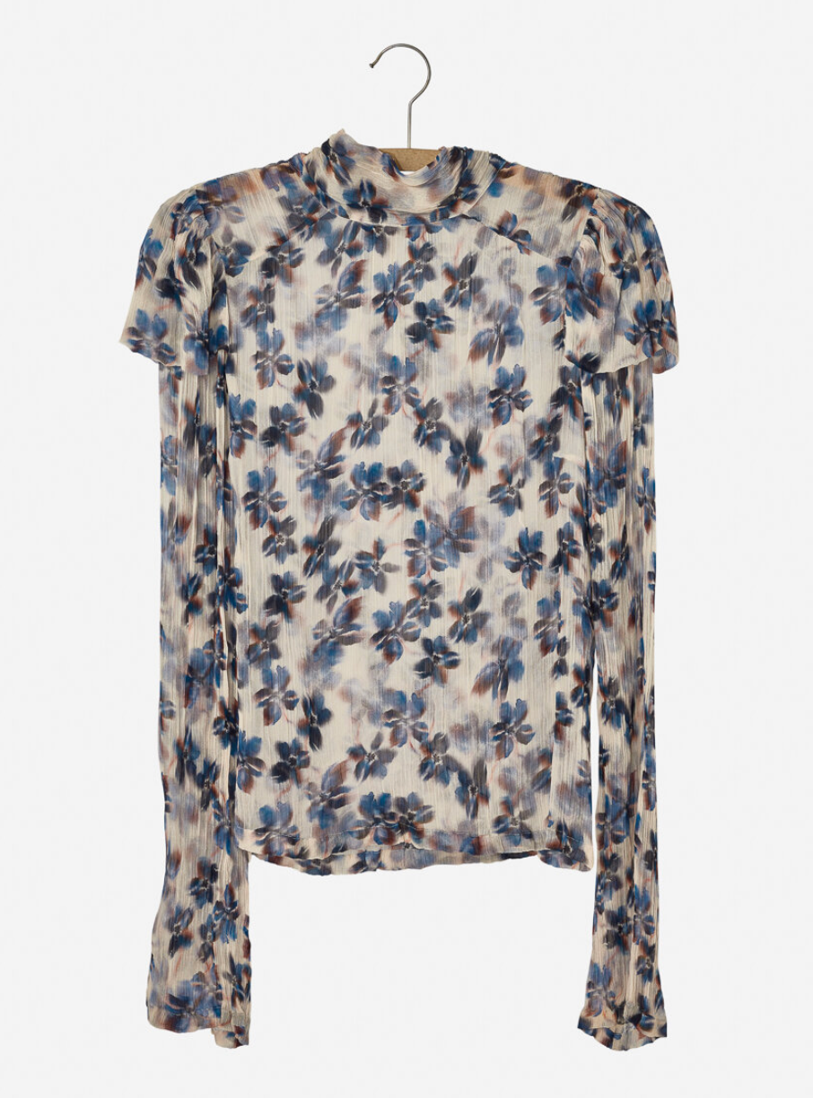 Nygårdsanna Blue Print High Collar Blouse
