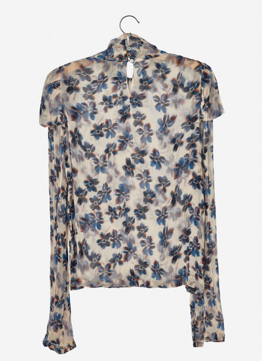 Nygårdsanna Blue Print High Collar Blouse