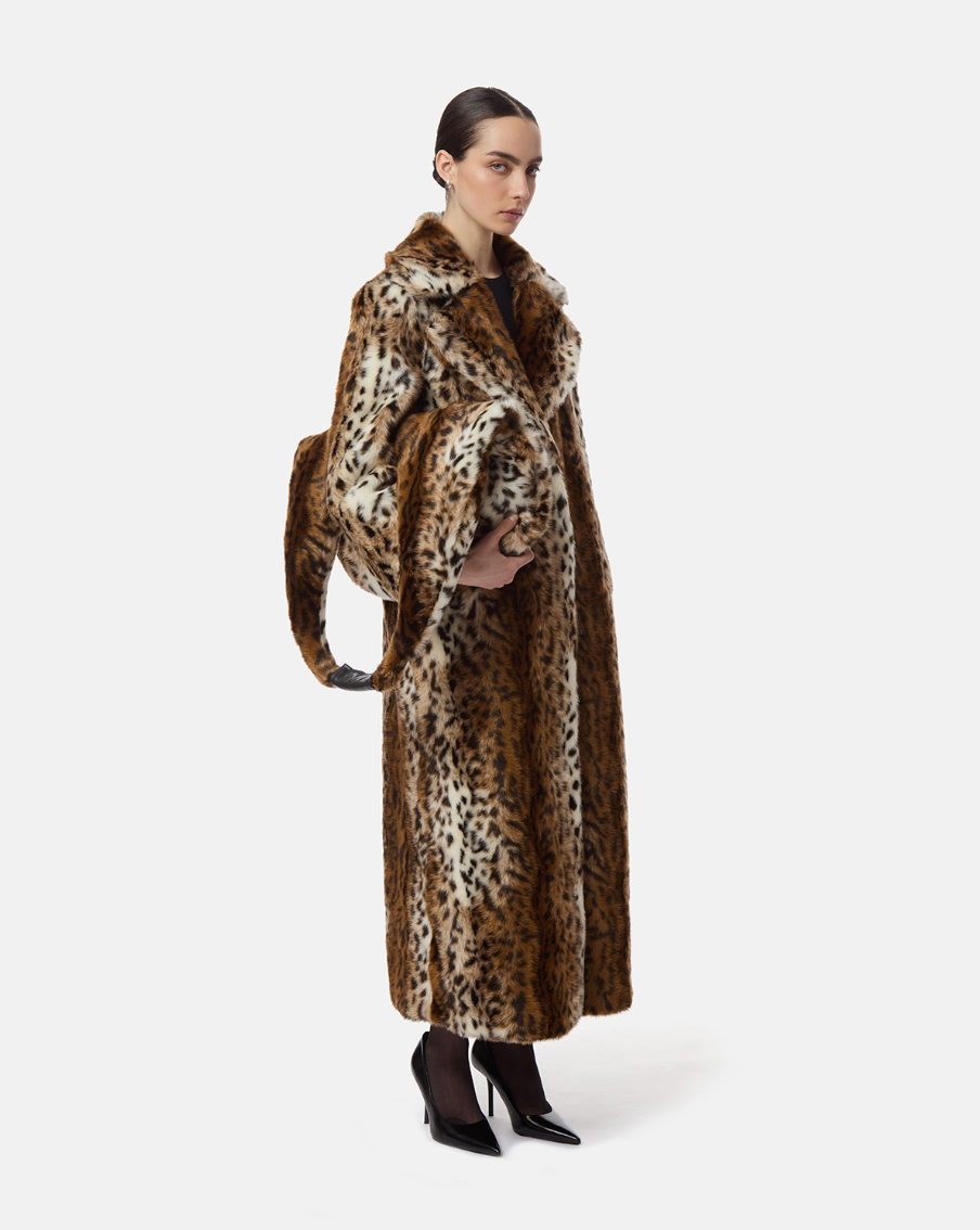 APPARIS Gabrielle Maxi Coat in Leopard