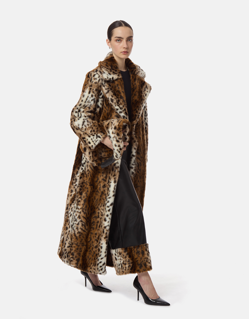 APPARIS Gabrielle Maxi Coat in Leopard