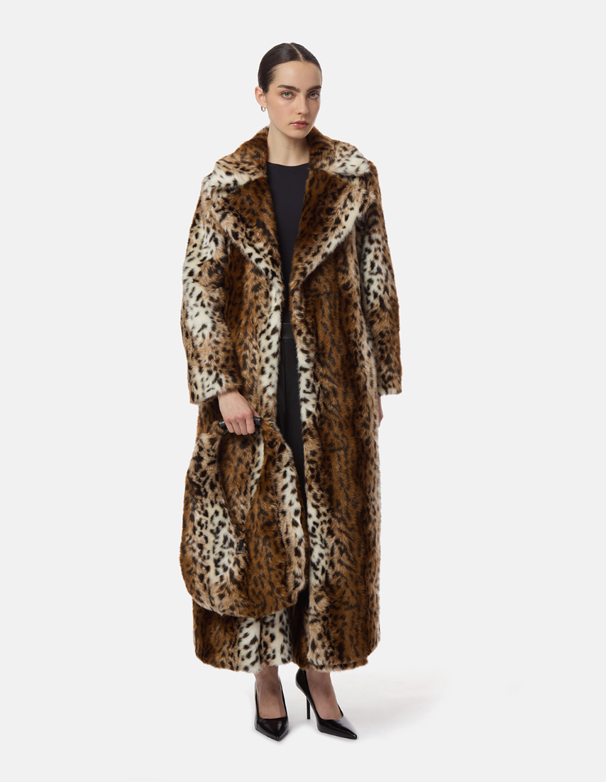 APPARIS Gabrielle Maxi Coat in Leopard