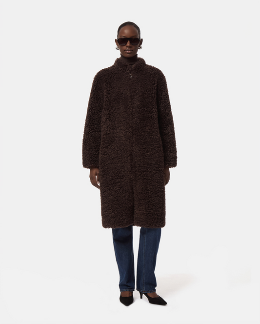 APPARIS Jude Bouclette Coat in Brown