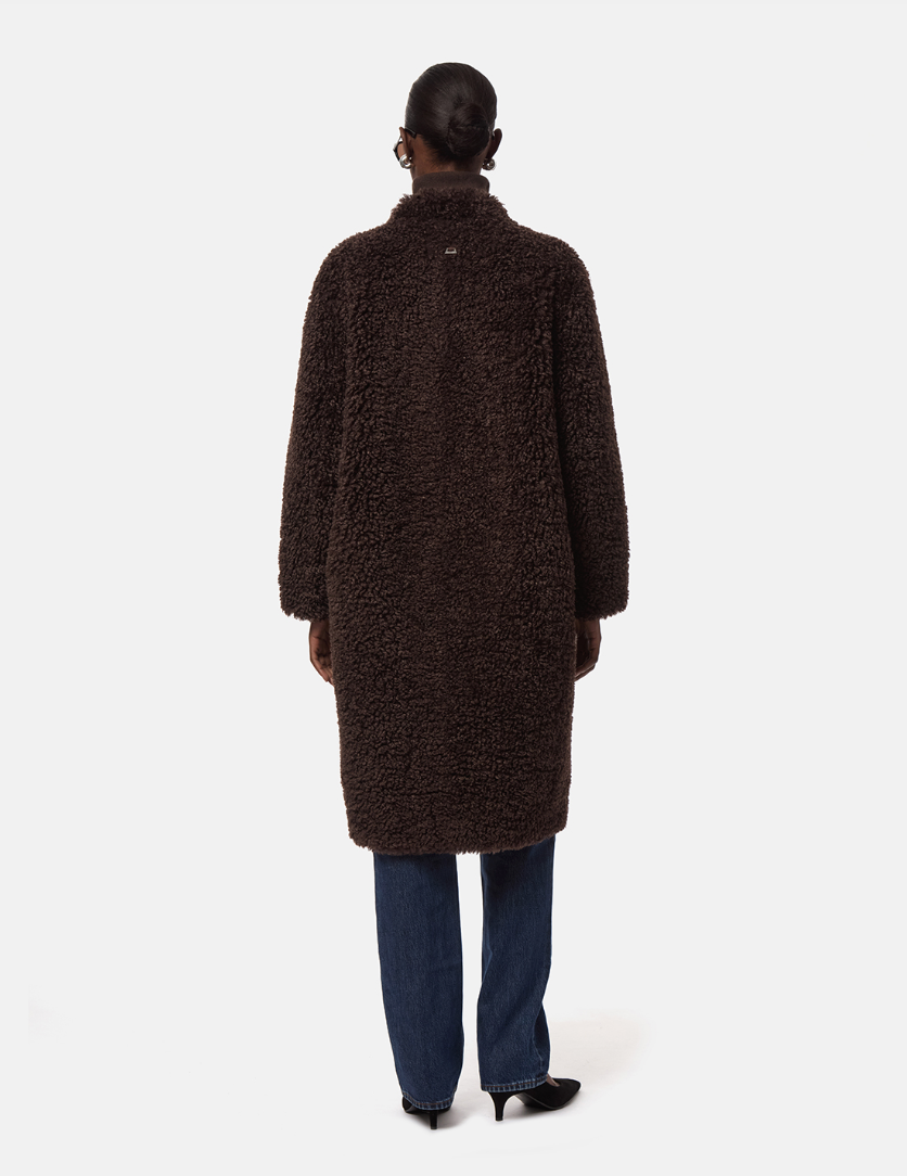 APPARIS Jude Bouclette Coat in Brown