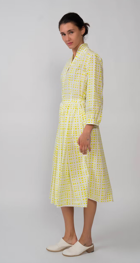 Hannoh Wessel Delaney Lime Check Dress