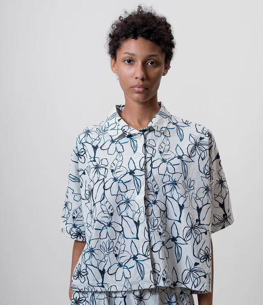 Aequamente Blue Flowers Shirt