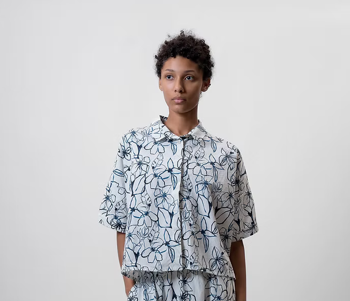 Aequamente Blue Flowers Shirt